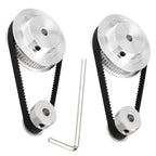Zeelo 2PCS Set GT2 Synchronous Wheel 20&60 Teeth 10mm Bore Aluminum Timing Pulley with 2PCS Length 200mm Width 6mm Belt (20-60T-10B-6)