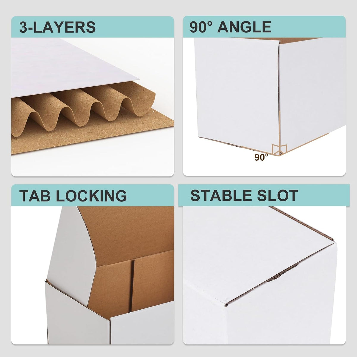 9x6x4 White Shipping Boxes, 25 Pack Corrugated Mailer Boxes for Small Business Packaging, Quick Fold Cardboard Mailer