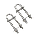Marine Boat Stern Eye Tie Down U Bolt 3/8" Dia 3-1/2" Thread Length 2 Pack