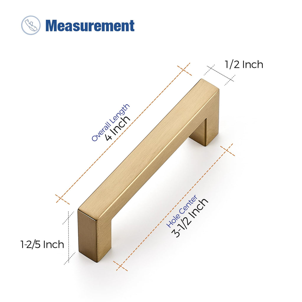 Champagne Bronze Square Pulls Cabinet Handles,3-1/2 Inch,5 Pack