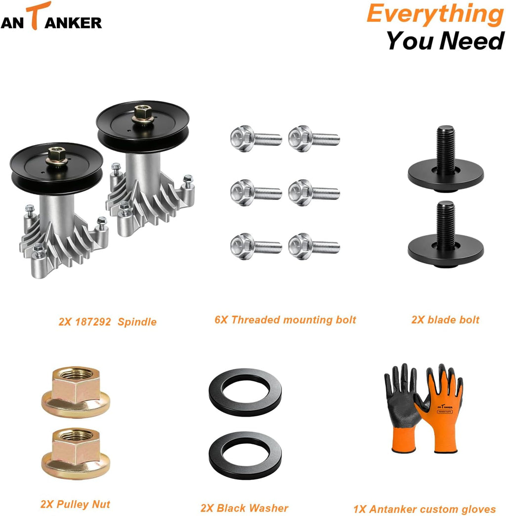 130794 Spindle Assembly 153535 Pulley Replaces for Craftsman LT1000 LT2000 Compatible with Poulan AYP HU 532130794