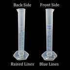 5PCS 10ml Measuring Cylinder, Plastic Transparent Graduated Cylinder, Science Test Tube Flask, 2-Sided Bule Measuring