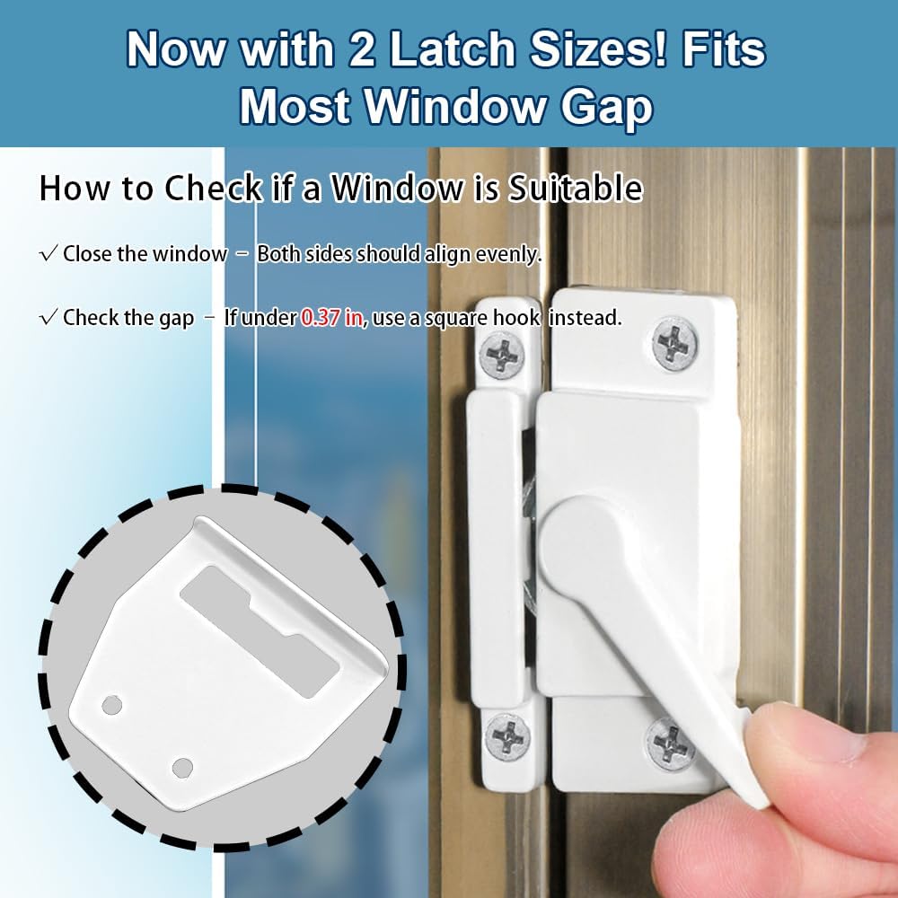Sliding Window Sash Locks White ZUONAI 2 Pack Cam Sash Locks for Double Hung Window Latch Lock Security Vinyl Window