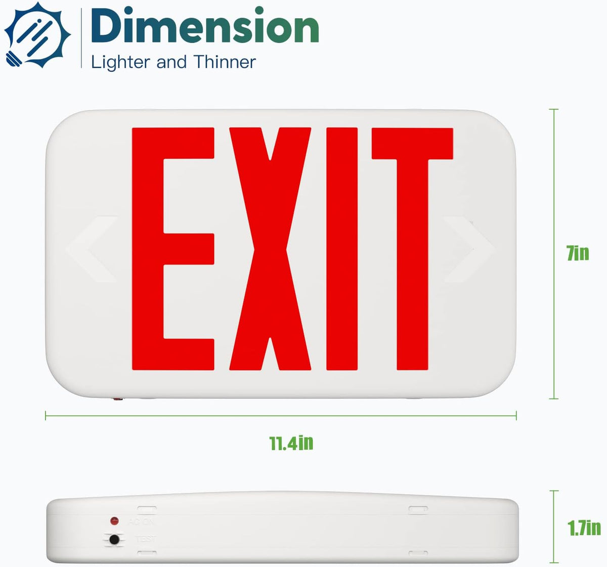 6 Pack Commercial Red Double-Sided LED Exit Sign 90 Min Backup