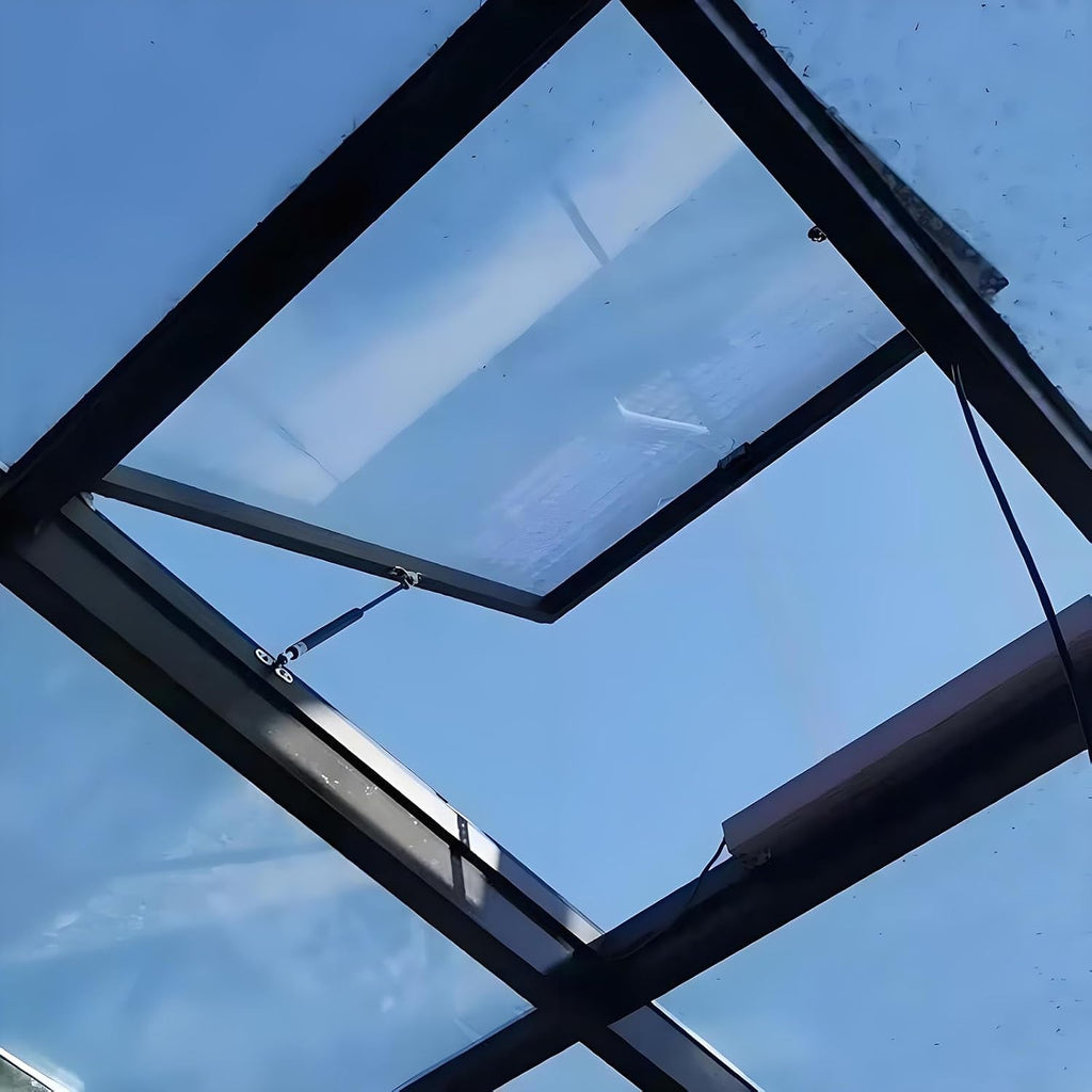 39x22 Sun Room Skylight Roof Window, Aluminum Roof Access Hatc with Double-Panel Tempered Glass, Sealing Strips