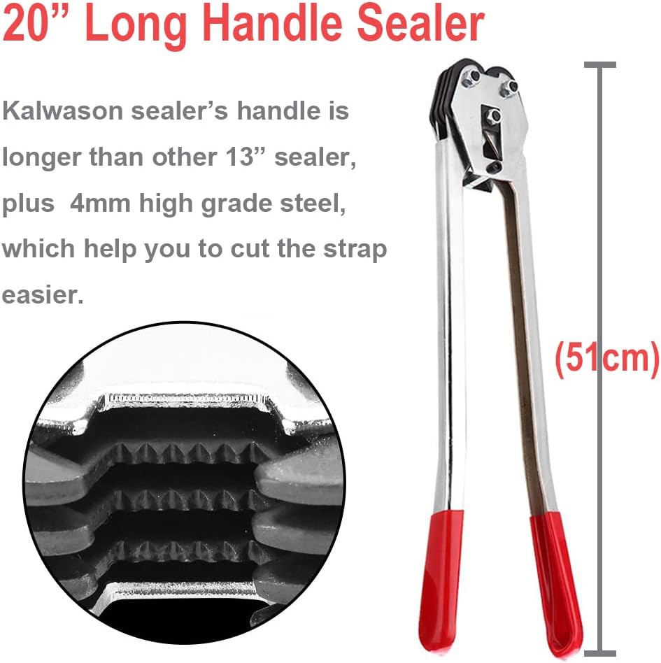 Binding Tool Kit for Strapping with 200 Strapping Seals | Poly Strapping Tensioner Cutter & Sealer Manual Banding