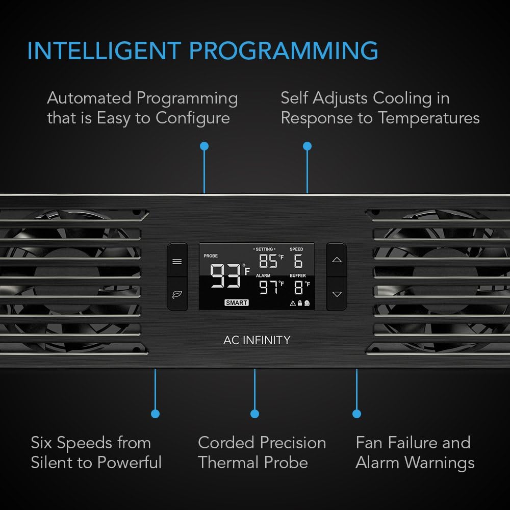 AC Infinity CLOUDPLATE T7-N, Rack Mount Fan Panel 2U, Intake Airflow