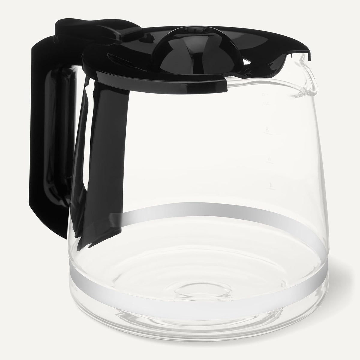 12-Cup Glass Replacement Carafe for Coffee Maker, Comfort-Grip Handle, Dripless Spout, Black，Only for B0D9QDMK9X