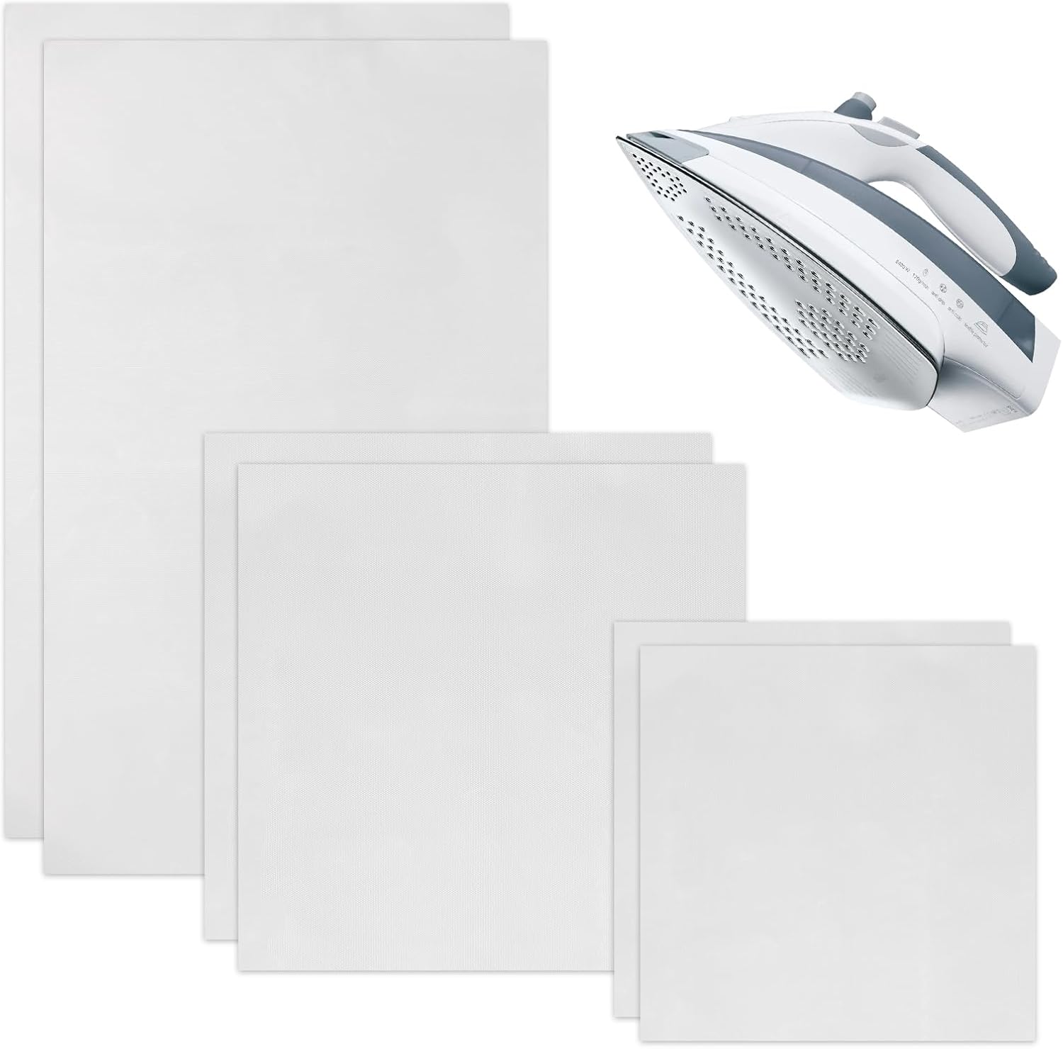 6 Pack PTFE Virgin Sheets, 3 Sizes Applique Pressing Teflon Sheets | 1/16'' Thick Non Stick Craft Mat for Applique