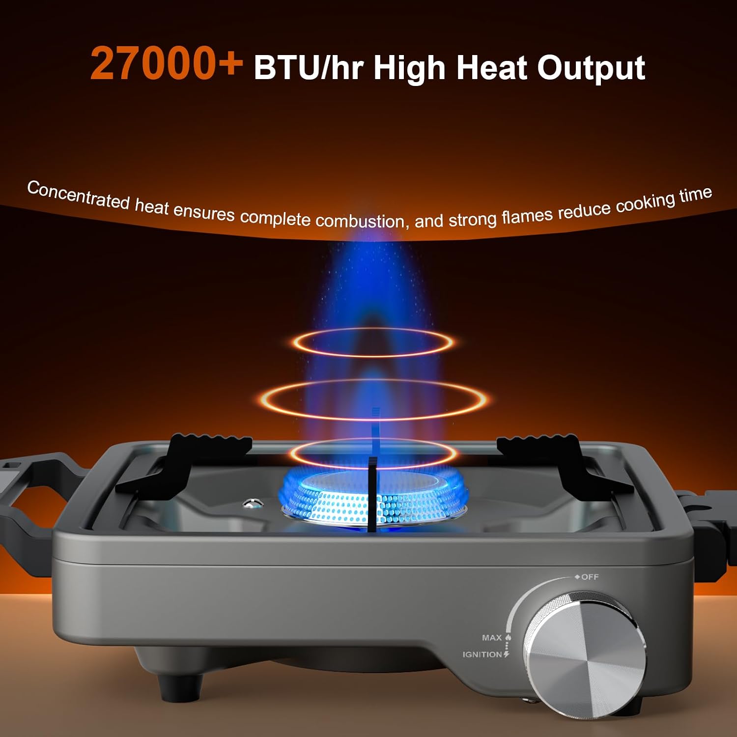 27000 BTUs 2 Burner Folding Camp Stove, Propane Gas Stove for Camping | Windshield, Portable Camping Stove Propane