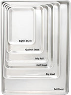 Naturals Extra Large and Half Sheet Set - USA Made Aluminum Commercial Quality Sheet Pan for Baking or Roasting