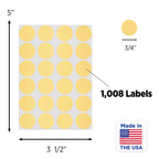 Tan Dot Stickers, 3/4 Inch, 1008/Pack