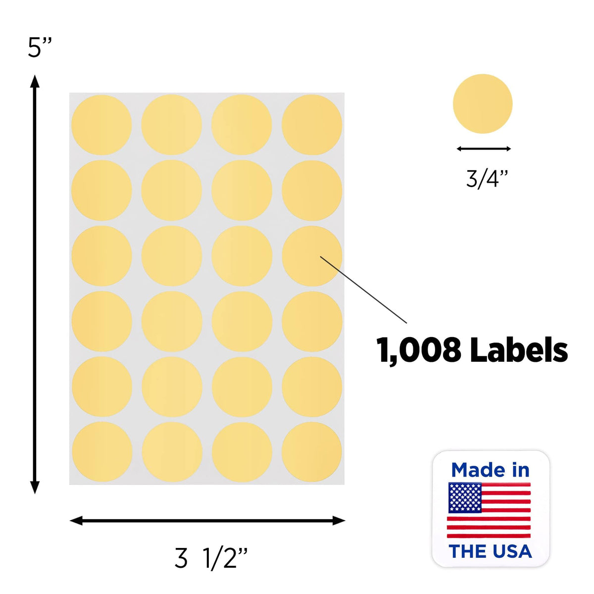 Tan Dot Stickers, 3/4 Inch, 1008/Pack