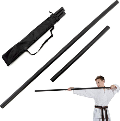 4ft - 6ft Adjustable Collapsible Bo Staff, Foam-Padded Martial Arts Training Staff for Yoga Stick & Safe Practice