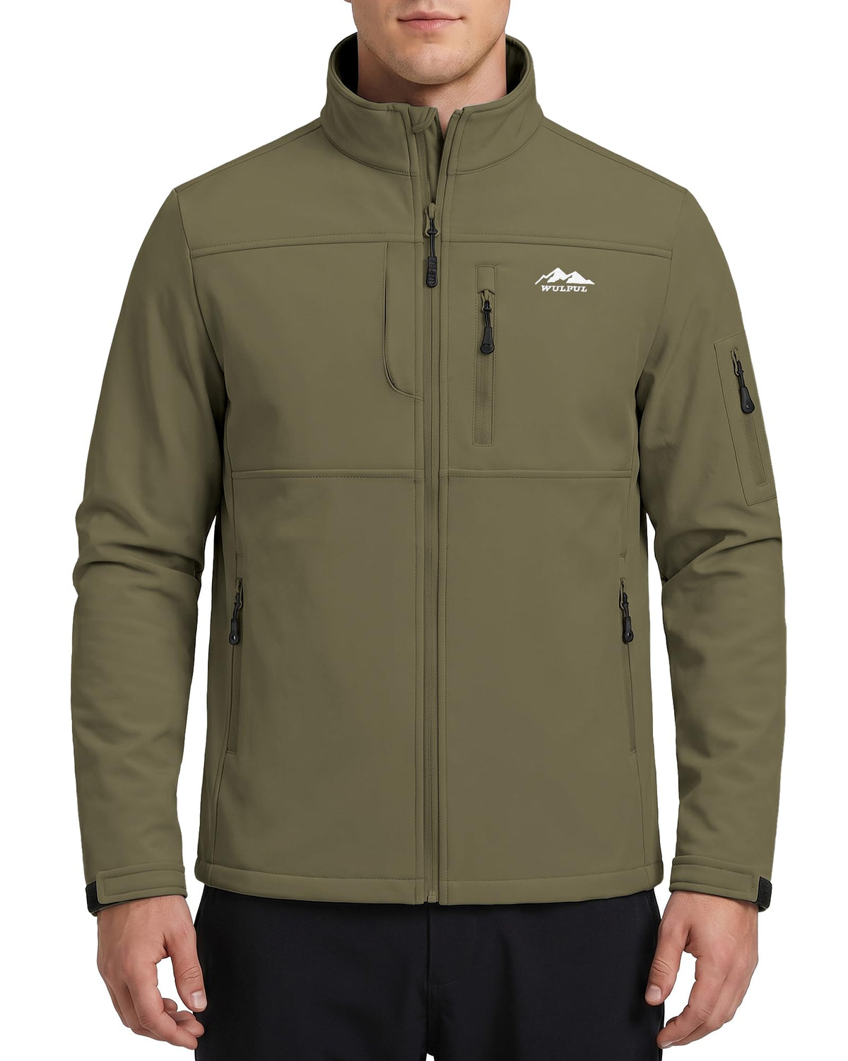 Men's Lightweight Softshell Jacket Fleece Lined Windbreaker Outdoor