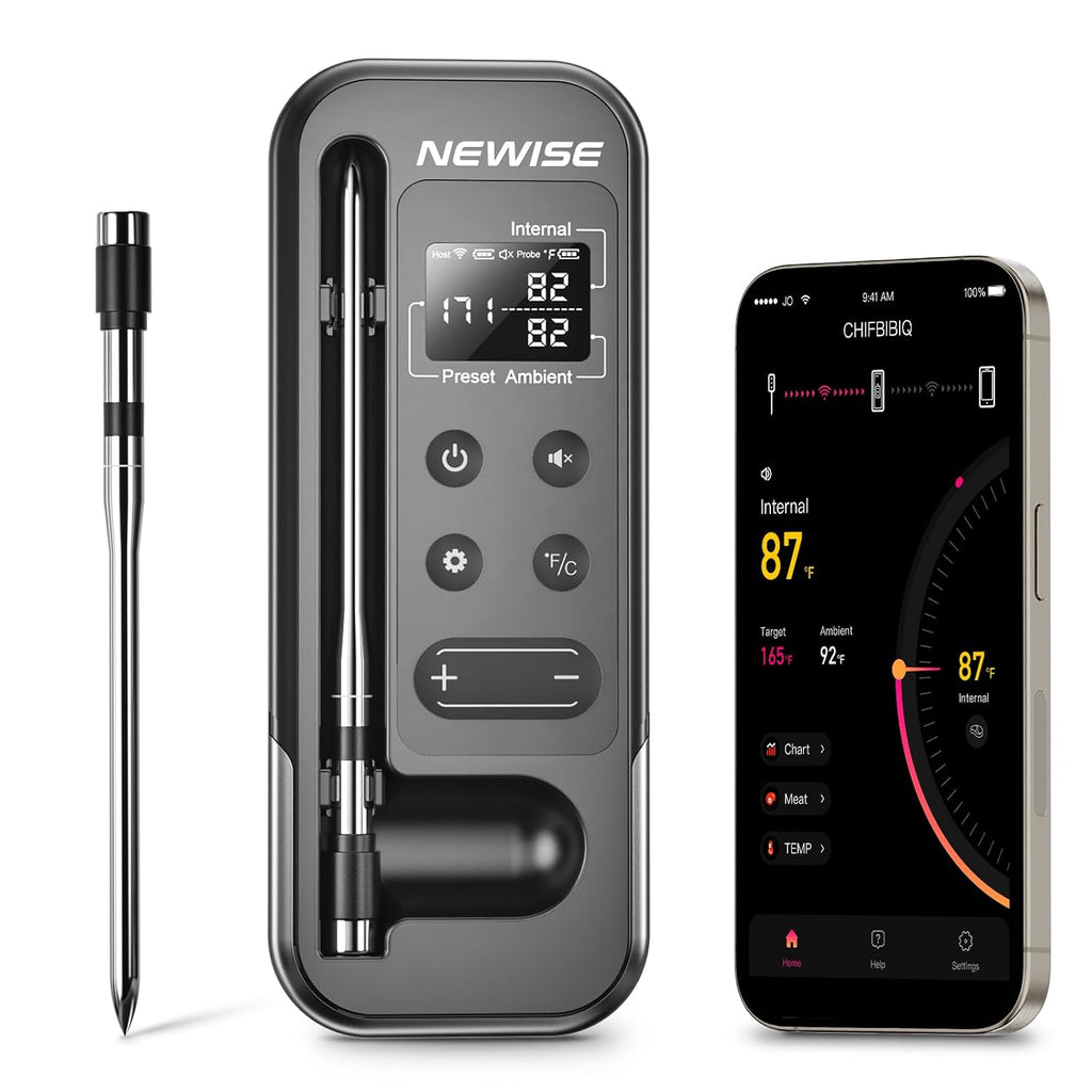 Bluetooth Meat Thermometer with Smart APP, 800FT Wireless Range
