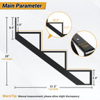 Steel Stair Riser-2 Pack, 3 Step Stringers for Deck, Sturdy Steel Stringer for Outdoor Steps