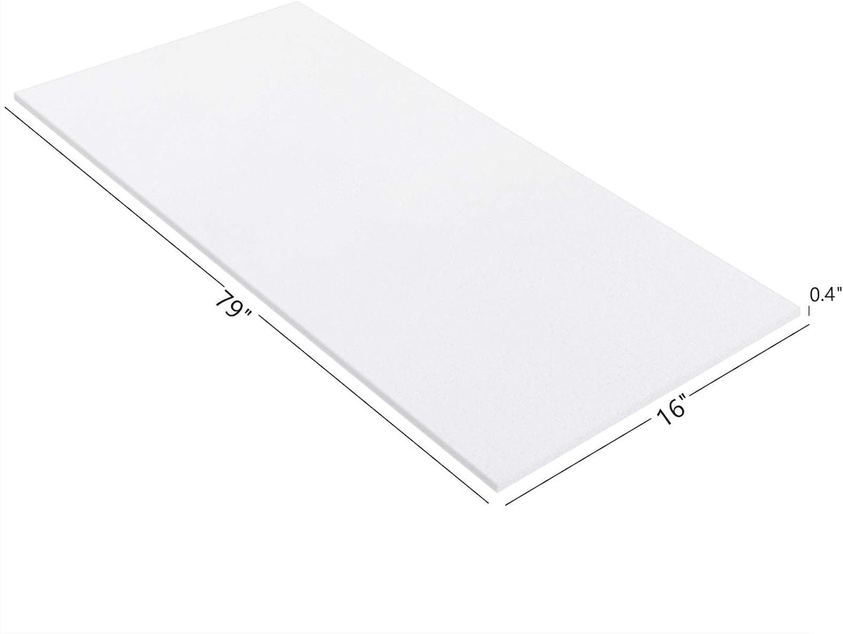 High Density Foam Padding for Cushions,79 x 16 x 0.4 Inch