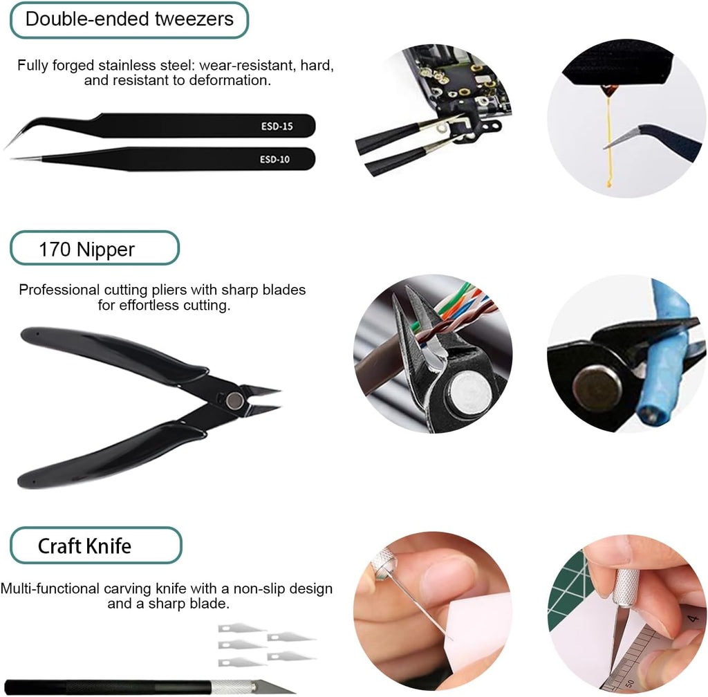 3D Printer Tool Kit, 32Pcs 3D Printing Deburring Tool, Craft Knife,Hand File,Carving Knife,Spirit Level,Cutting and