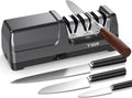 Electric Knife Sharpener, 3-Stage Diamond Knife Sharpener for Kitchen Knives 20-Degree Angle, 40S Quick Sharpening &
