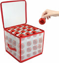 Christmas Ornament Storage Box,4 Tier Christmas Storage Box with Lid,64 Ornament Box With Durable Zippers and
