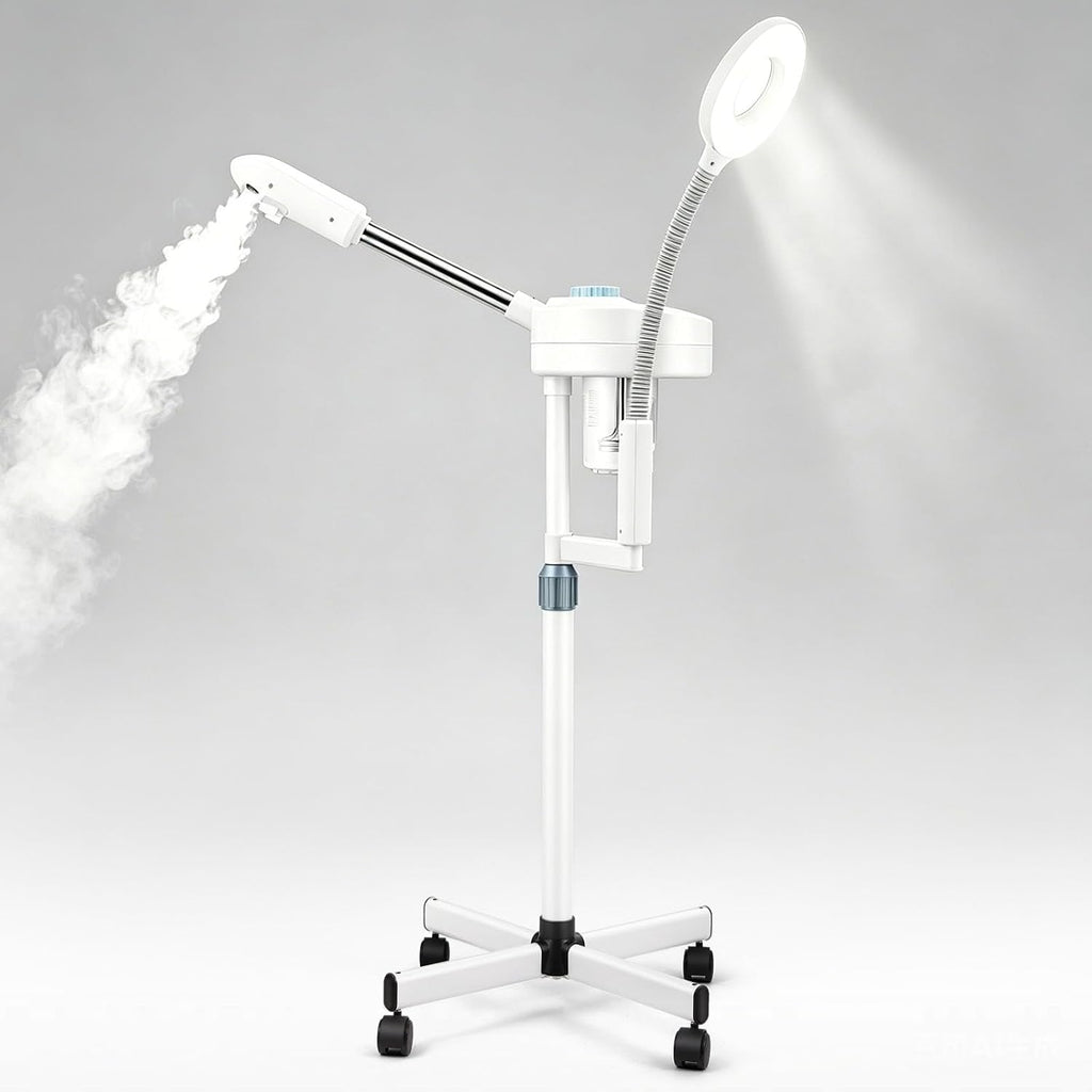 Professional Facial Steamer with 5X LED Magnifying Lamp 2 in 1 | Esthetician Face Steamer for Facial Deep Cleansing