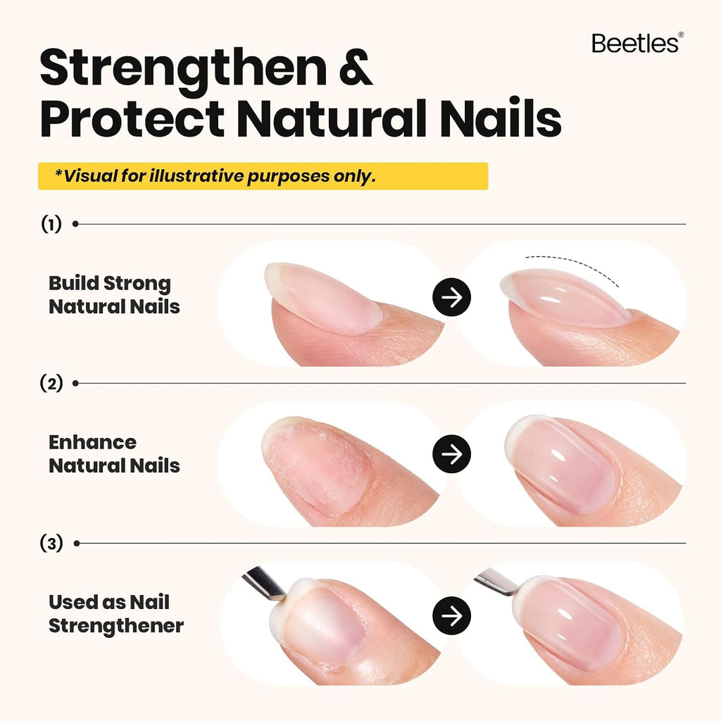 Beetles Builder Gel with Base & Top Coat, 3 Pcs Gel Builder Starter Set