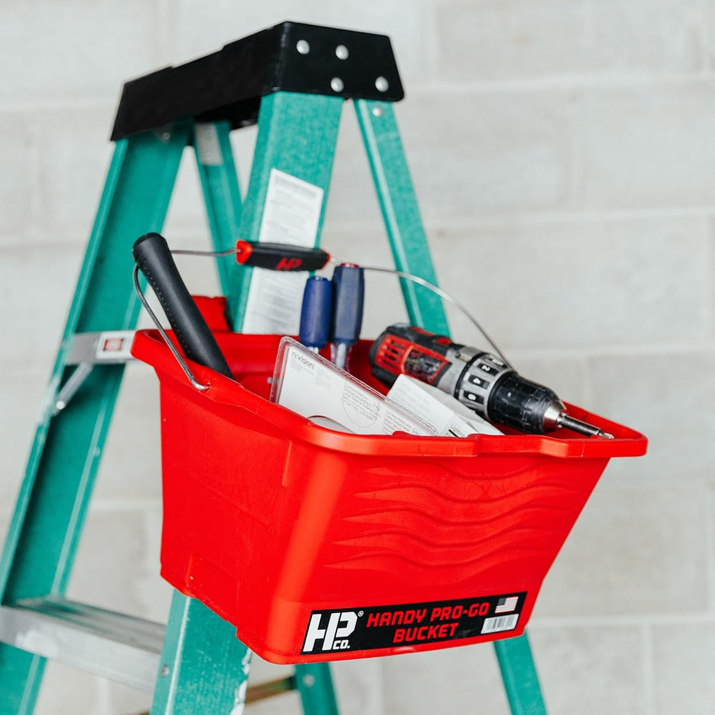 Handy Pro-Go Paint Bucket with Brush Holder for Walls, Ceilings, Trim and Ladder Painting Projects, Holds a Gallon of
