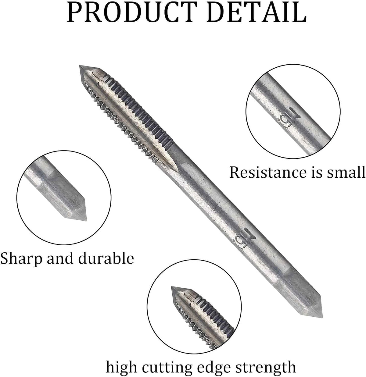 2PCS M5 X 0.8 Metric Hand Tap, Steel Threading Tool for Internal Thread Cutting and Repair