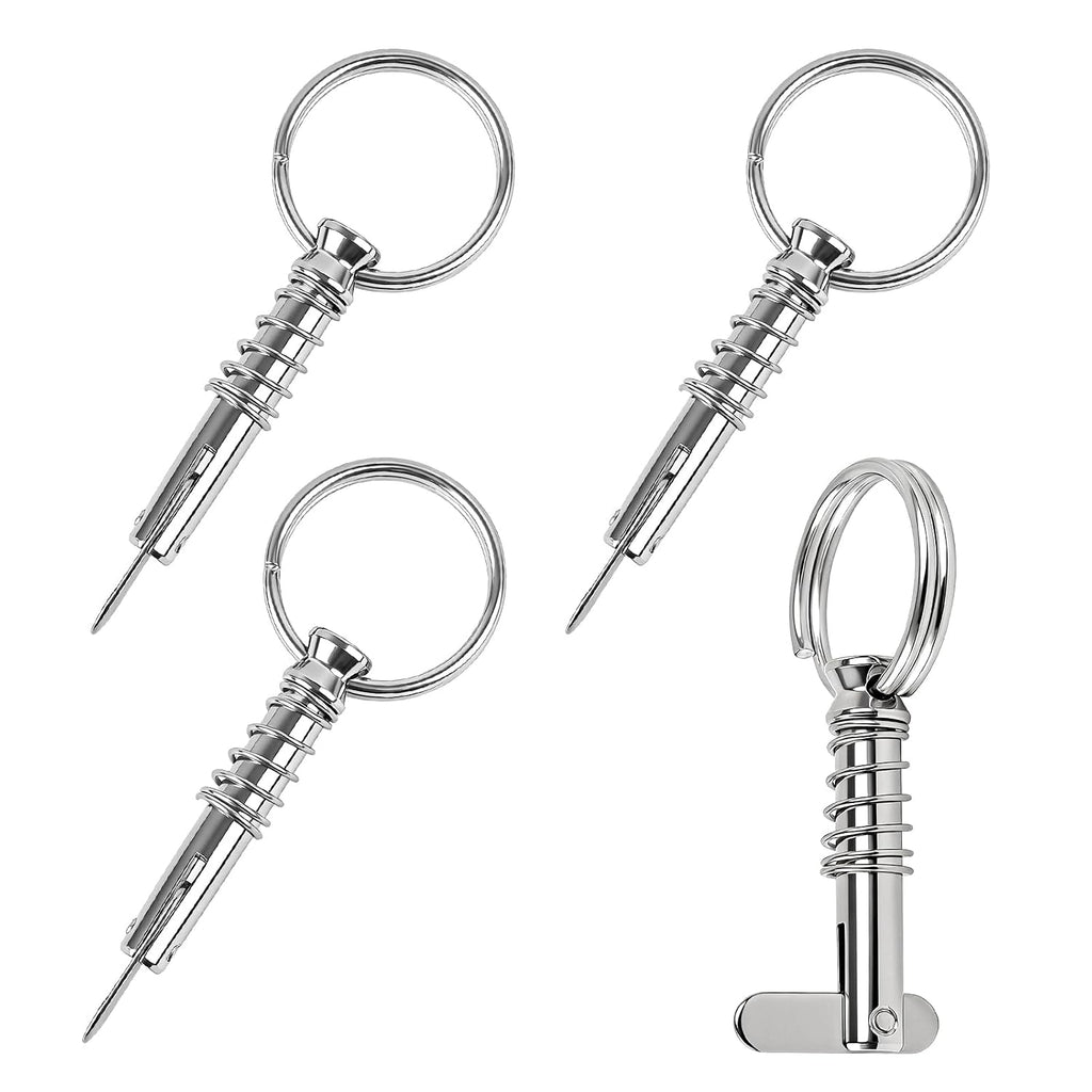 Bimini Top Quick Release Pins, 316 Stainless Steel, 1/4 in, 4 Pack