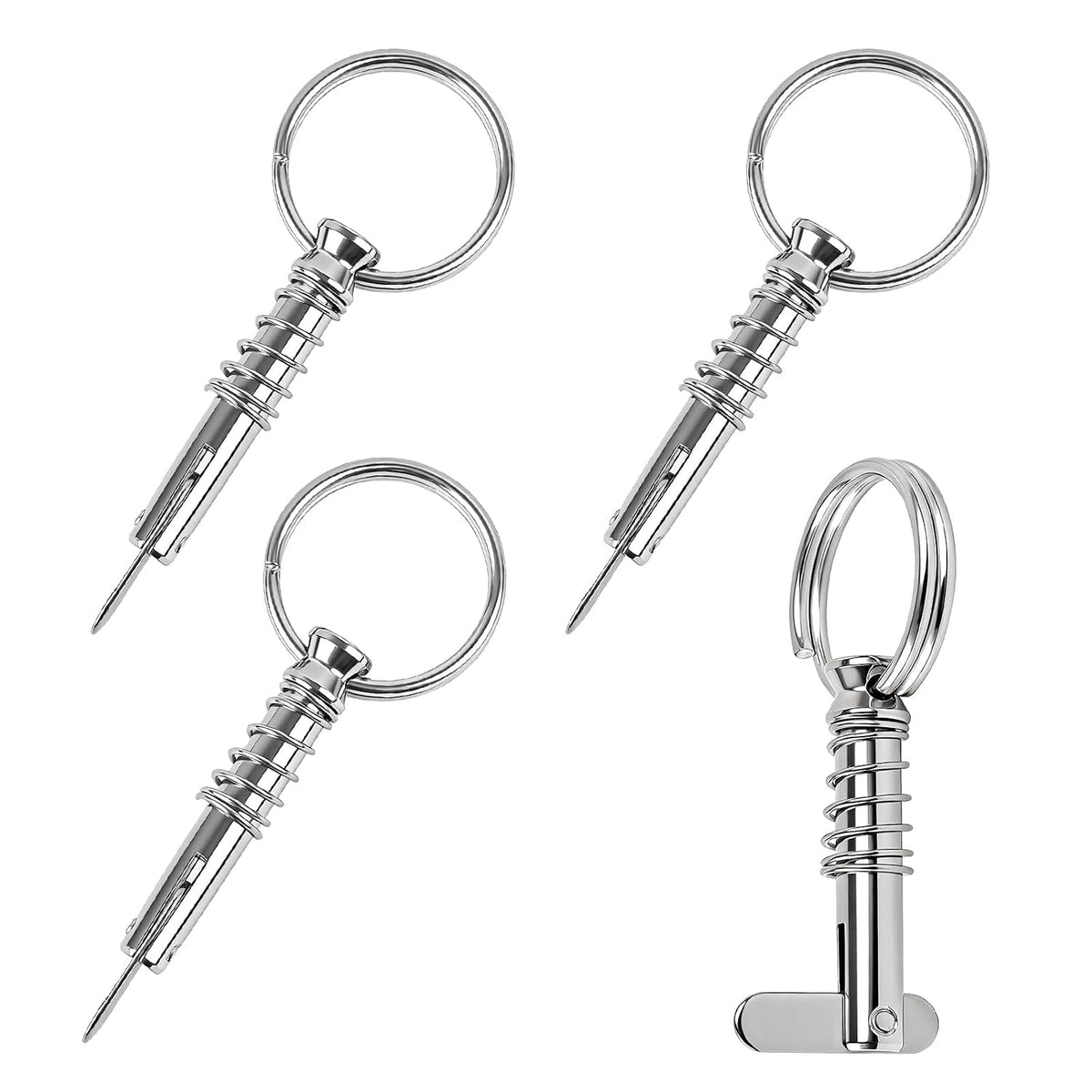 Bimini Top Quick Release Pins, 316 Stainless Steel, 1/4 in, 4 Pack