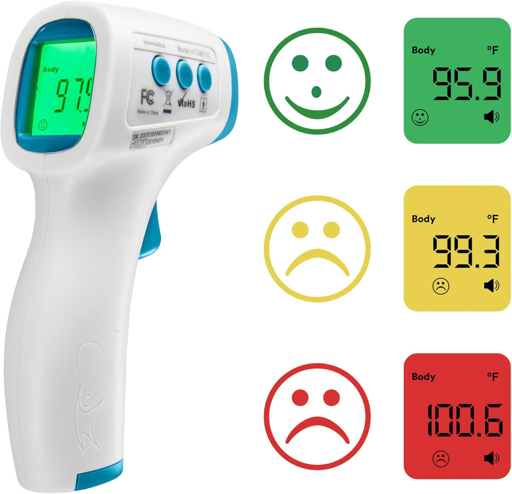 Non-Contact Infrared Forehead Thermometer, Clinically Proven Fast Accurate Results, High-Fever Alert with 4-in-1