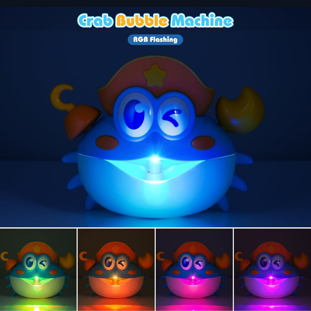 Bath Toys,Light Up Baby Bath Toys Bath Bubble Machine with Colourful RGB Light Great Birthday for Toddler Boys and