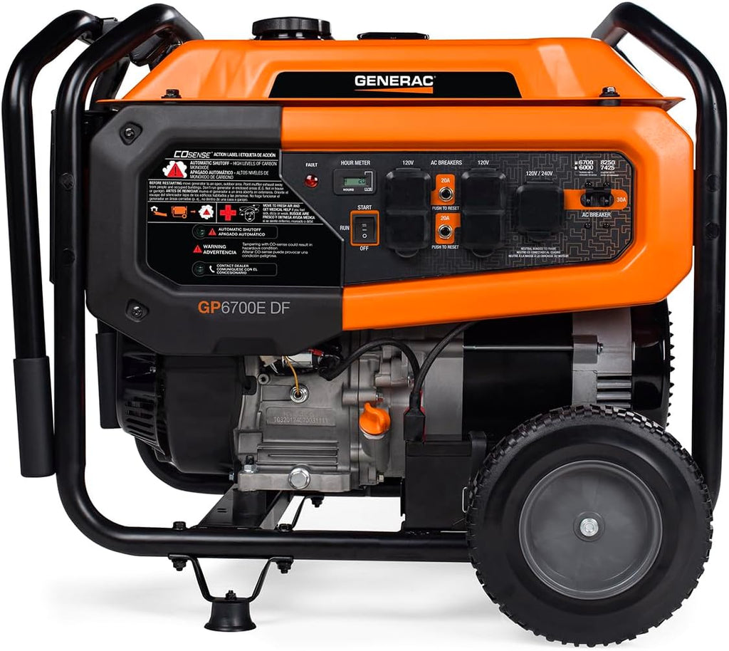8,250 Starting Watt Dual Fuel Portable Gas Generator Electric Start | Includes Adapter Cord, Home Backup Power