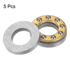 uxcell F5-10M Thrust Ball Bearing 5mm x 10mm x 4mm Brass with Washers ABEC3 5pcs