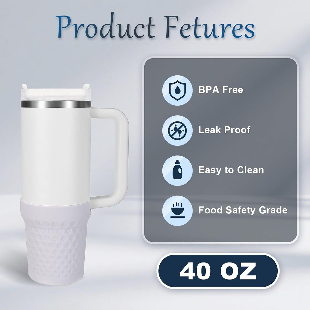 2 Pack White Replacement Tumbler Lid for Stanley 40oz Cup