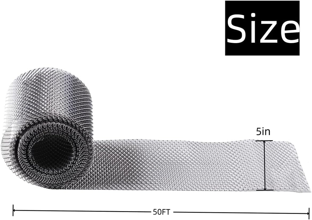 5 inch Gutter Guard Mesh Roll, Aluminum Gutter Screen Leaf Guard Rain Gutter Covers downspout Guard(50feet).