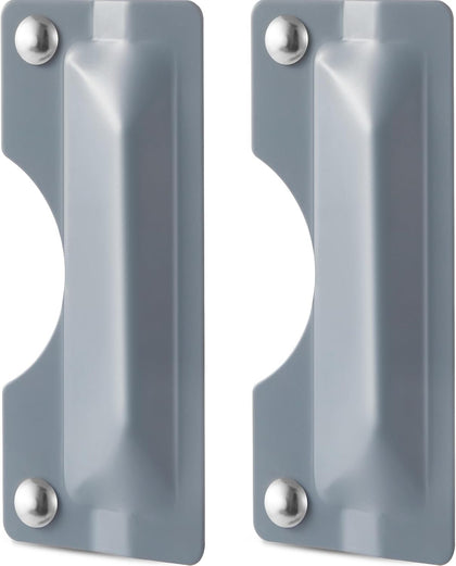 2 Pcs 3 x 7'' Door Latch Guard Plate Cover Electroplated Sand Carbon Steel Latch Guard Security Plate Gray Door