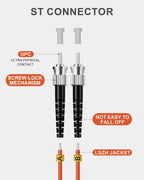 5 Pack 10M OM1 Fiber Patch Cable, LC to ST Cable
