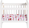 Dollhouse Miniature White Baby Crib, 1:12 Scale Wooden Rocking Cradle Furniture Compatible with Calico Critters Mice