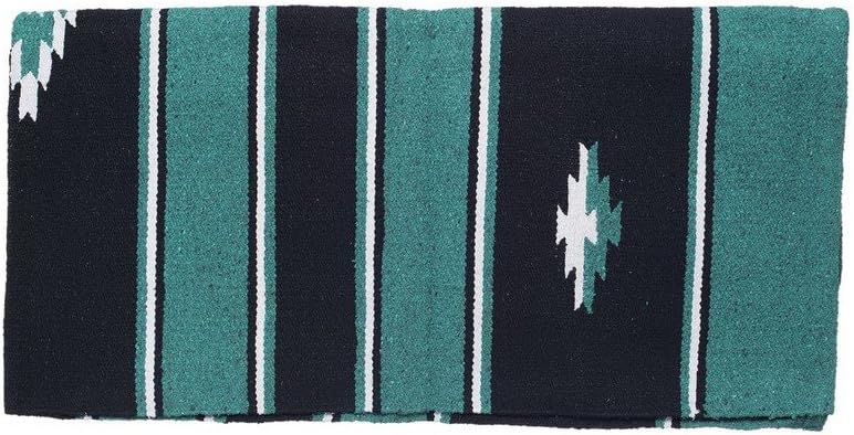 Sierra Acrylic Blend Saddle Blanket - 32" x 64" Teal/Black/Cream