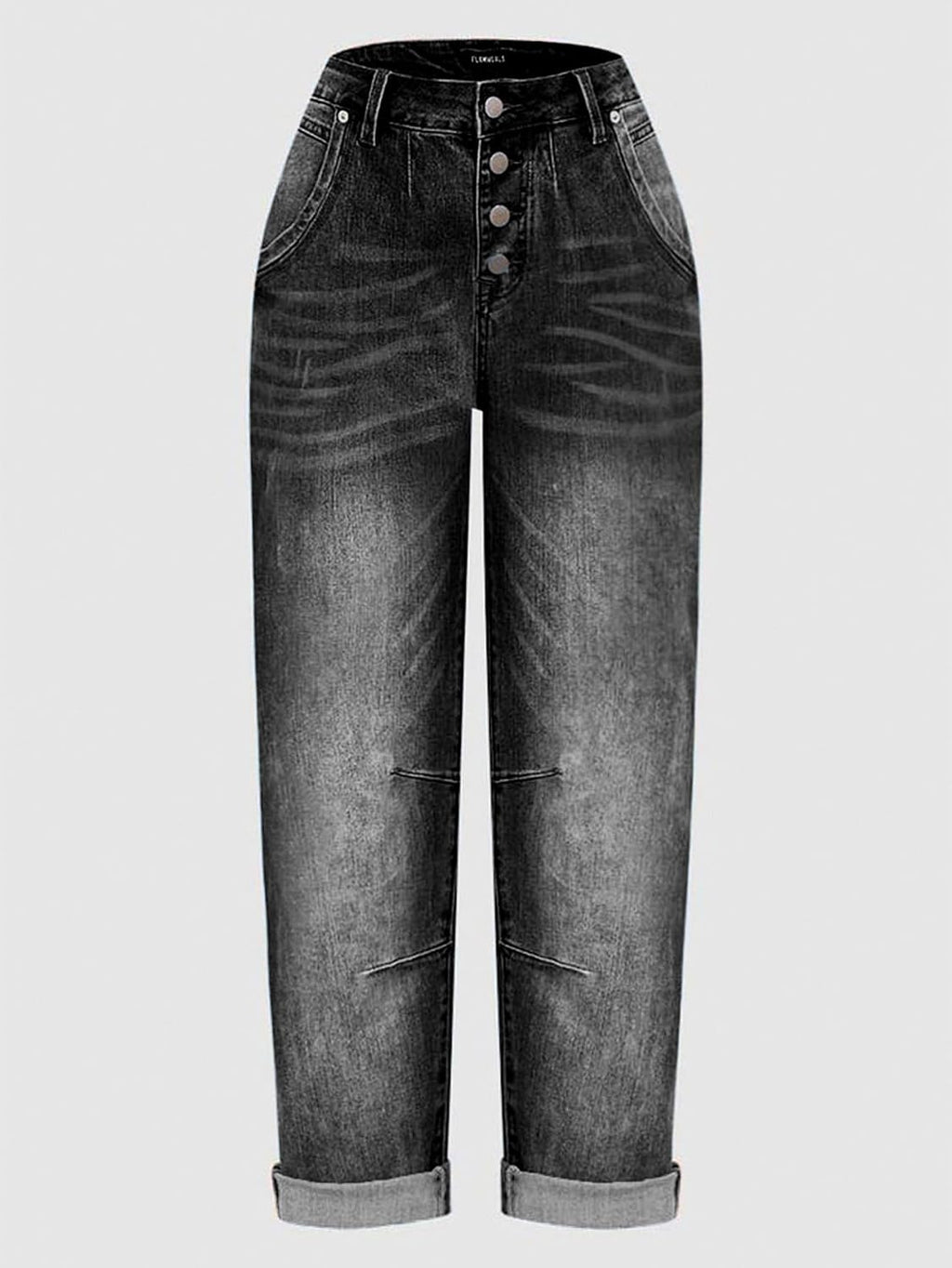 Women's Straight Leg Jeans Mid Rise Button Fly Jeans