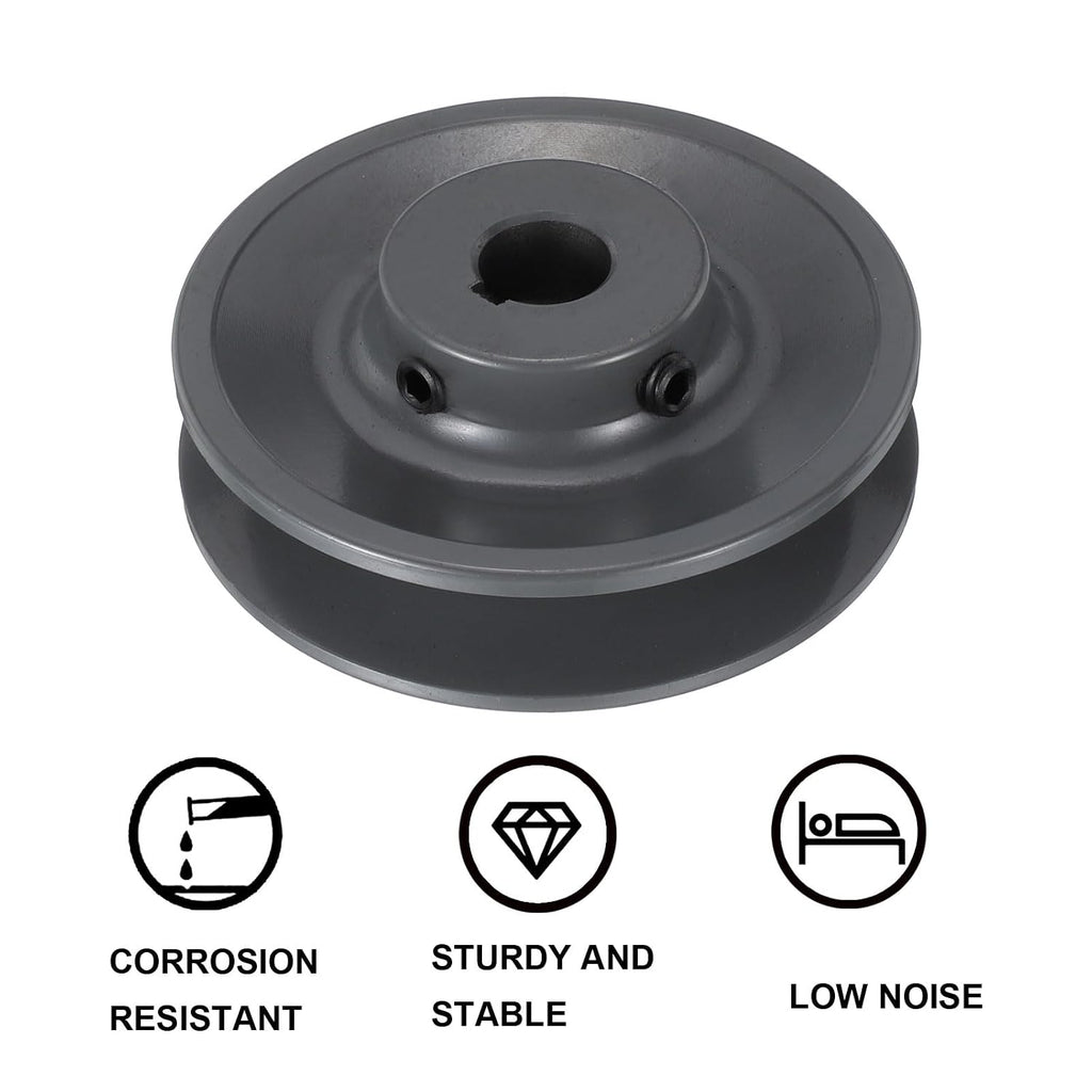 uxcell BK34-5/8 V-Belt Sheave 5/8" Bore, 3.55" OD, Single Groove Web Sheave