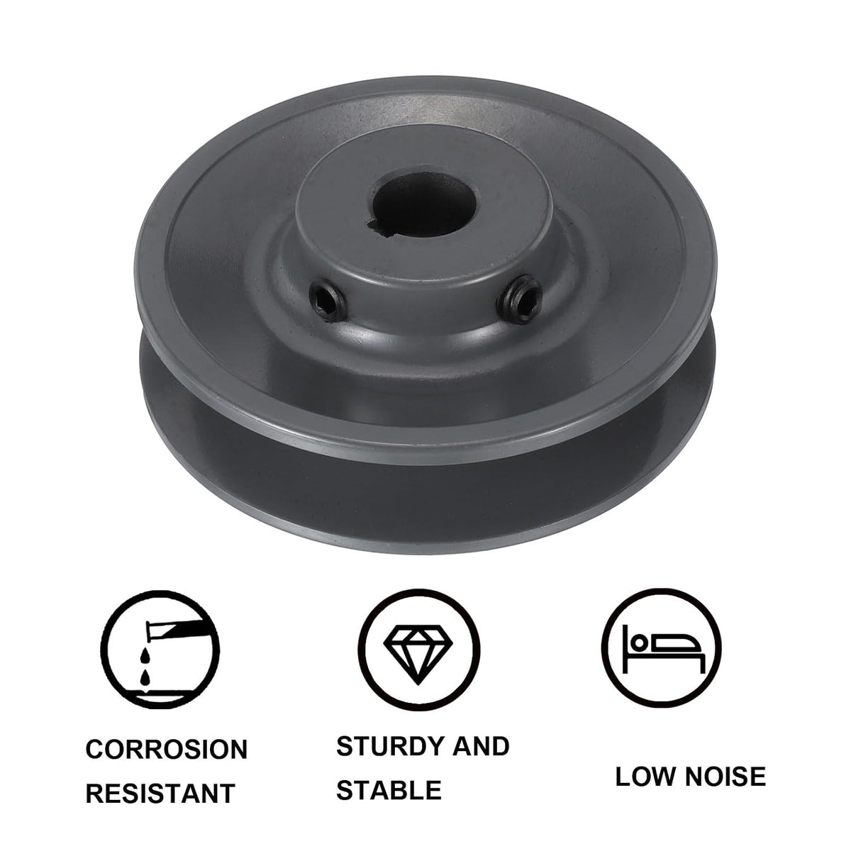 uxcell BK34-5/8 V-Belt Sheave 5/8" Bore, 3.55" OD, Single Groove Web Sheave