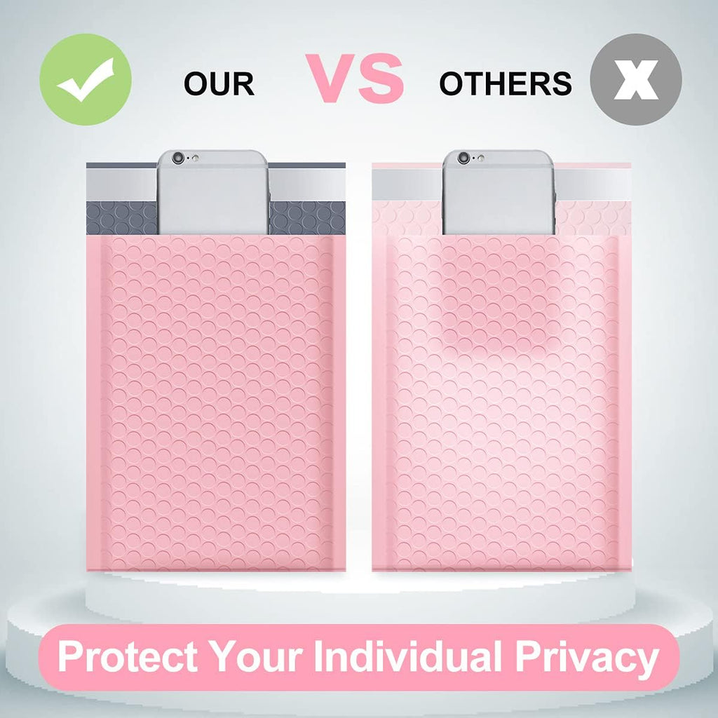 Bubble Mailers 6x10 Inch Light Pink 25 Pack Poly Padded Envelopes Small Business Mailing Packages Opaque Self Seal