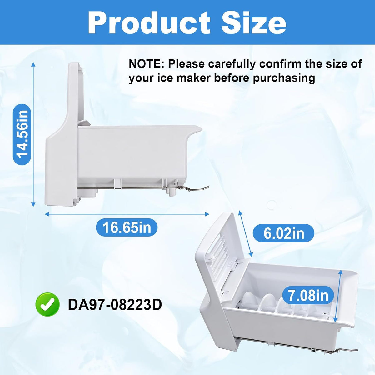 DA97-08223D Ice Bucket & Auger Assembly for Samsung Refrigerator Ice Maker