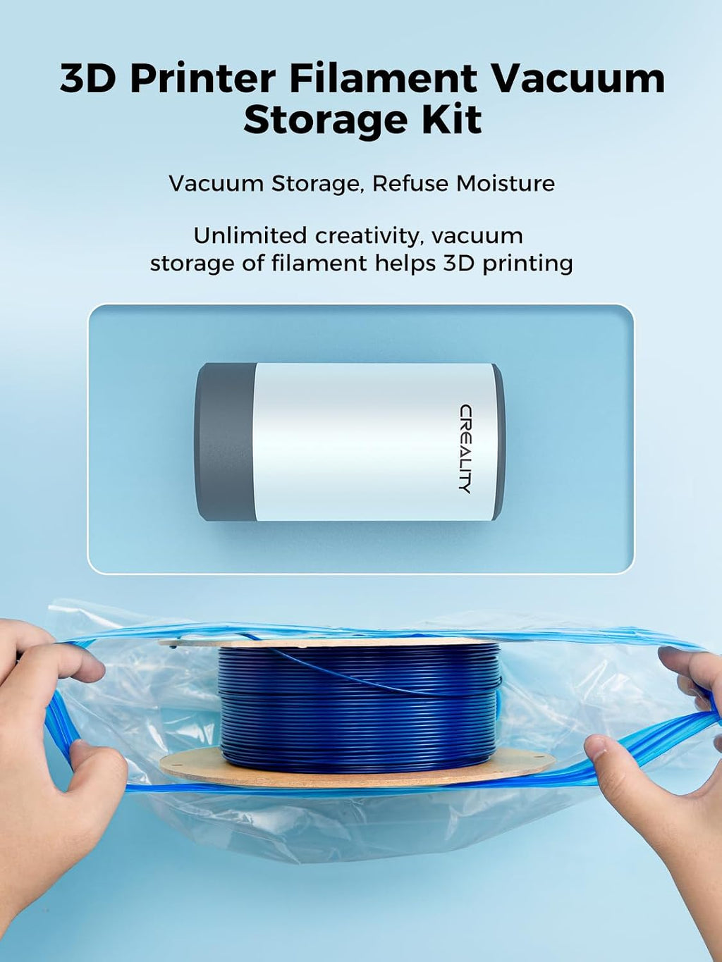 Filament Vacuum Storage Kit, Premium Cleaning Drying Sealed 12 Storage Bags Only, 3D Filament Dryer for 1kg 3D