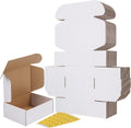 8x6x3 Inches Shipping Boxes Set of 25, White Small Corrugated Cardboard Box, Mailer Boxes for Packing Small Business