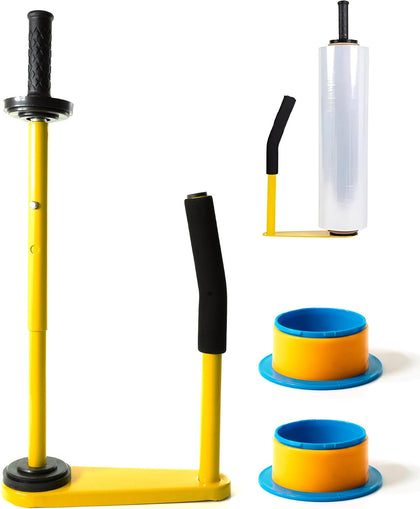 Adjustable Heavy Duty Stretch Film & Plastic Wrap Dispenser – Shrink Wrap Handle for 18" & 20" Rolls – Boxes and