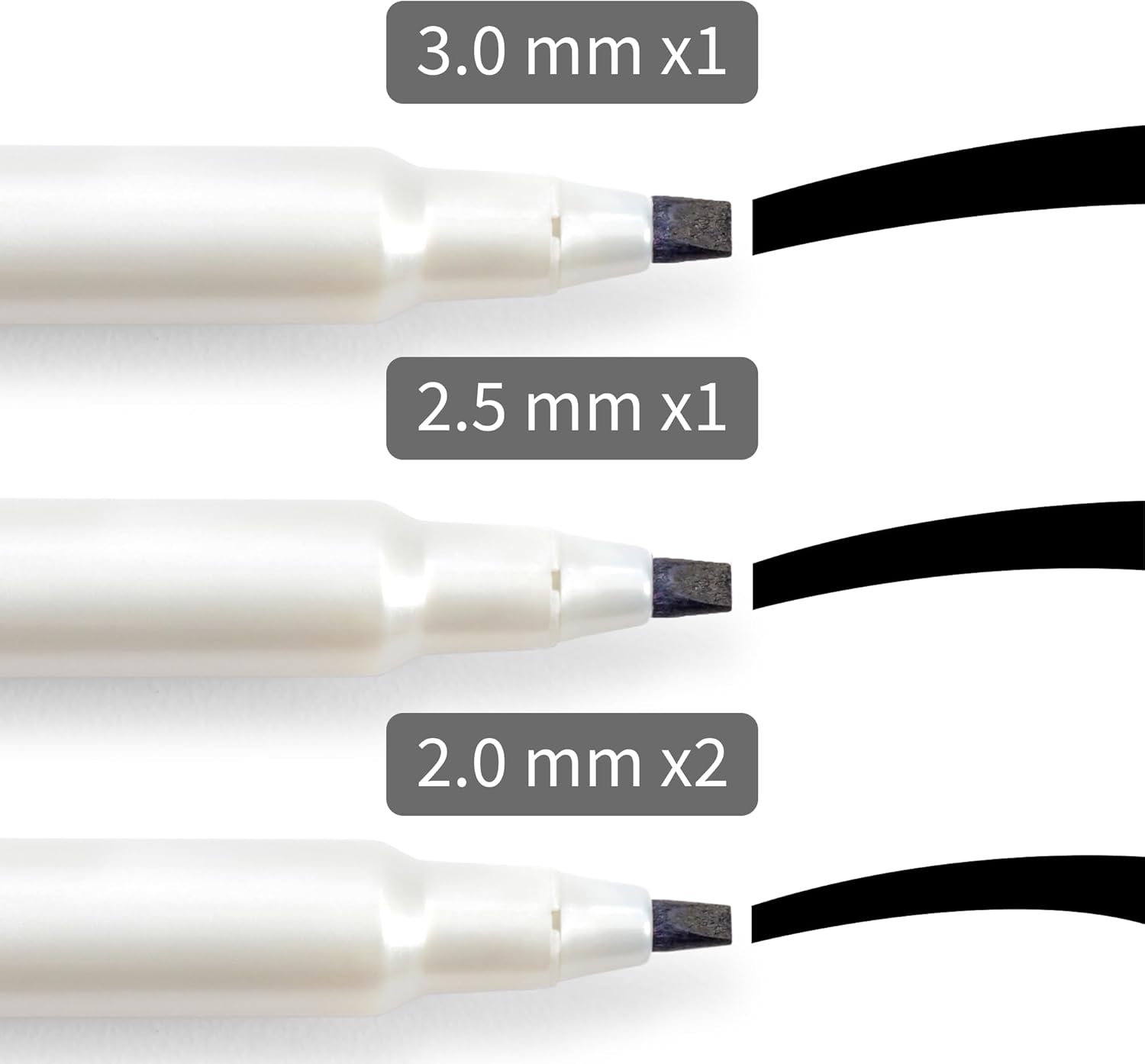 Elegant Writer Acid-Free Non-Toxic Water Based Calligraphy Marker, Chisel Tip, Assorted Size, Black, Set of 4